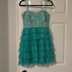 Blue/Teal dress, worn once, size 7 (Juniors)